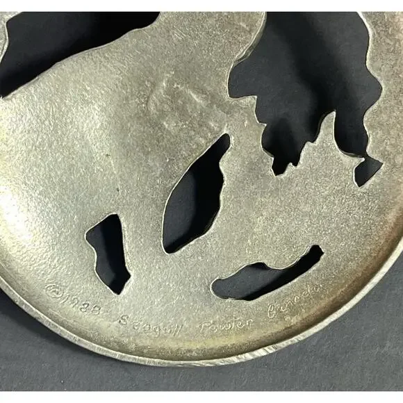 Vintage Seagull Potpourri Jar Lid Pewter Cat/flowers 1988, Canada - Picture 6 of 8